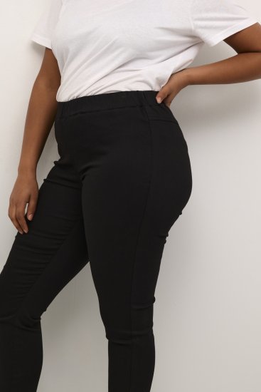 Kaffe Curve Ana Rövidített Twill Jeggings Mélyfekete - Női Farmer & Nadrágok Nagy Méretekben – Plus Size - 