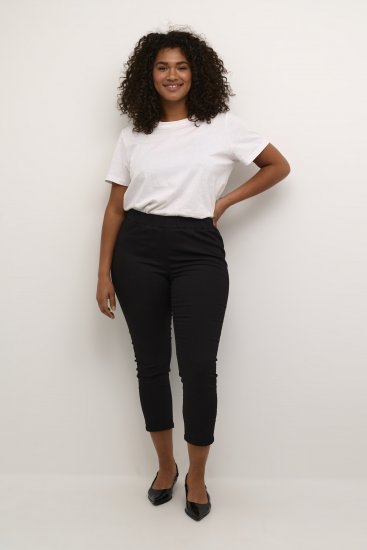 Kaffe Curve Ana Rövidített Twill Jeggings Mélyfekete - Női Farmer & Nadrágok Nagy Méretekben – Plus Size - 