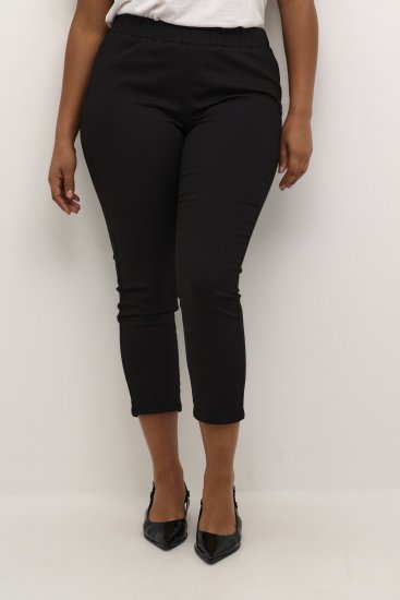 Kaffe Curve Ana Rövidített Twill Jeggings Mélyfekete - Női Farmer & Nadrágok Nagy Méretekben – Plus Size - 