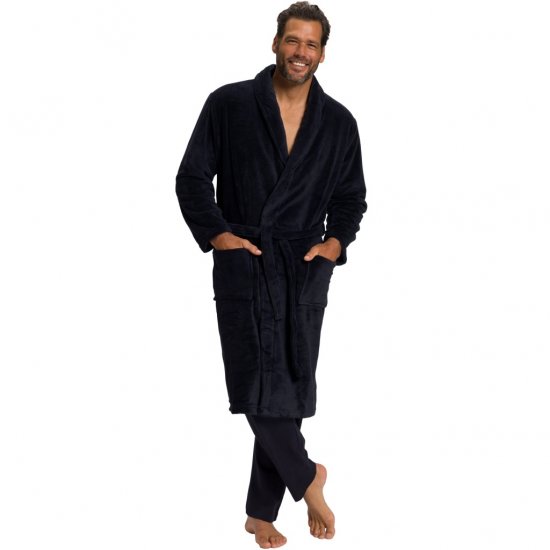 JP1880 Bathrobe with Spacious Patch Pockets Dark Navy - Alsónemű & Strandruhák - Nagyméretű Alsónemű 2XL-8XL