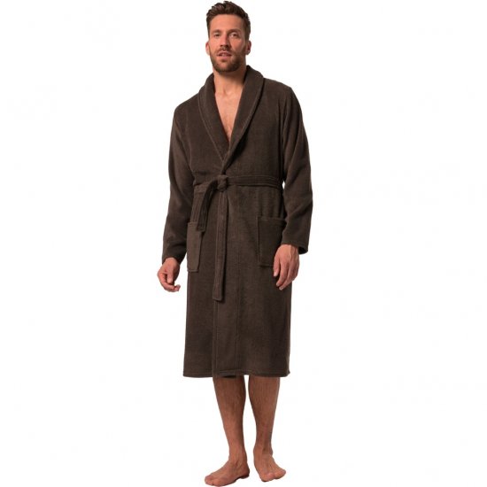 JP1880 Bathrobe Extra Soft Terry Cloth Brown - Alsónemű & Strandruhák - Nagyméretű Alsónemű 2XL-8XL