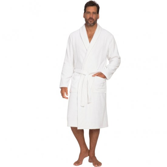 JP1880 Bathrobe Extra Soft Terry Cloth White - Alsónemű & Strandruhák - Nagyméretű Alsónemű 2XL-8XL