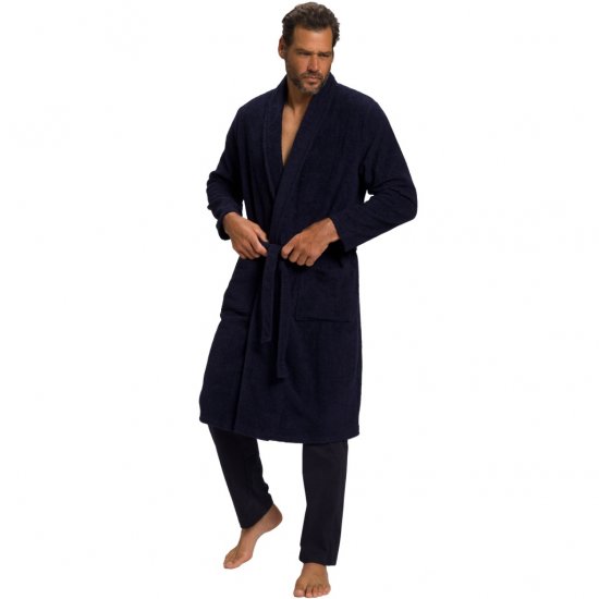 JP1880 Bathrobe Extra Soft Terry Cloth Dark Navy - Alsónemű & Strandruhák - Nagyméretű Alsónemű 2XL-8XL