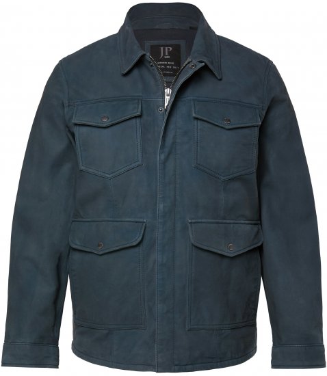 JP1880 Fine Lamb Leather Jacket Deep Sea Blue - Kabátok - Nagyméretű Kabátok - 2XL-8XL
