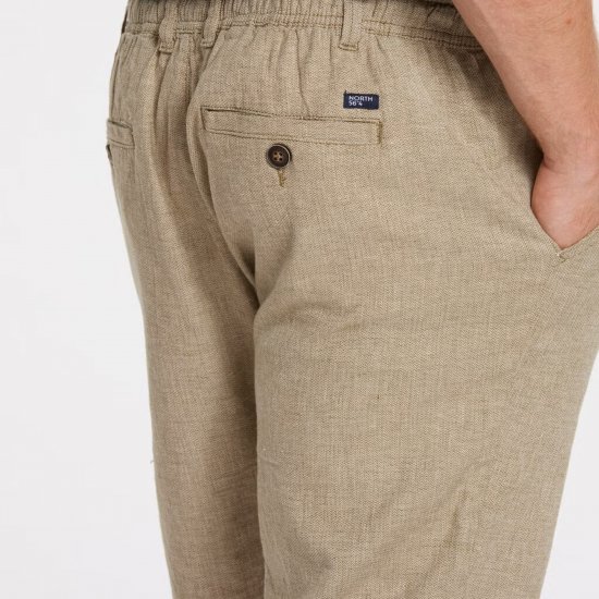 North Latitude 41106 Linen Shorts Beige - Rövidnadrág - Nagyméretű Rövidnadrág W40-W60