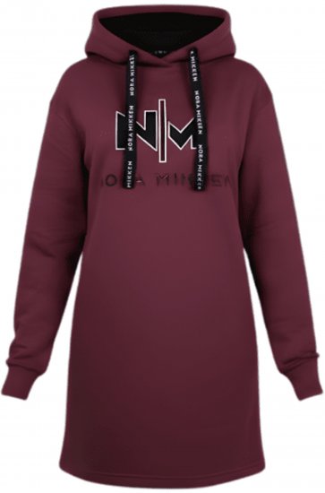 Nora Mikken KADRI WHITE Long Hoodie Burgundy - Pulóverek & kapucnis pulóverek - 
