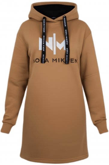 Nora Mikken KADRI WHITE Long Hoodie Camel - Pulóverek & kapucnis pulóverek - 