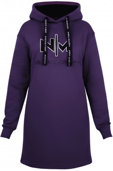 Nora Mikken KADRI WHITE Long Hoodie Purple - Pulóverek & kapucnis pulóverek - 