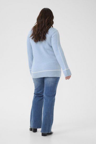 Kaffe Curve Jina Knit Pullover Powder Blue Melange - Kötött pulóverek - 