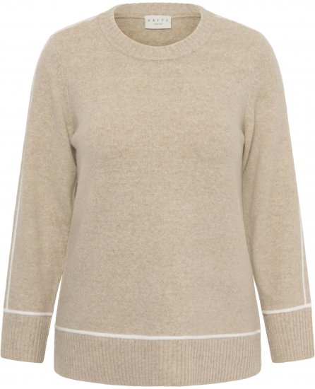 Kaffe Curve Jina Knit Pullover Feather Grey Melange - Kötött pulóverek - 