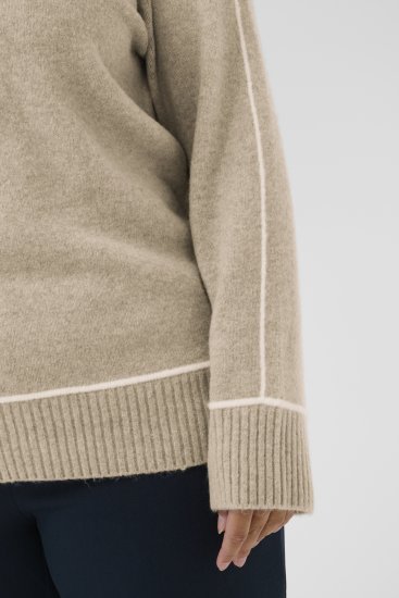 Kaffe Curve Jina Knit Pullover Feather Grey Melange - Kötött pulóverek - 