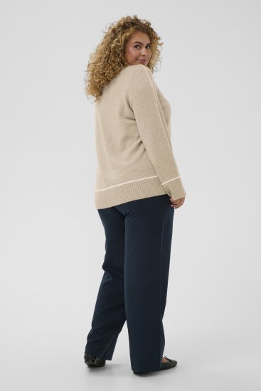 Kaffe Curve Jina Knit Pullover Feather Grey Melange - Kötött pulóverek - 