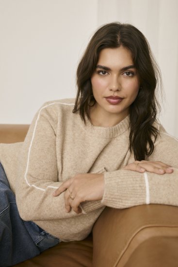 Kaffe Curve Jina Knit Pullover Feather Grey Melange - Kötött pulóverek - 