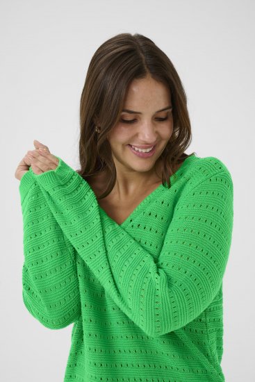 Kaffe Curve Metty Pullover Bright Green - Kötött pulóverek - 
