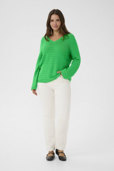 Kaffe Curve Metty Pullover Bright Green - Kötött pulóverek - 