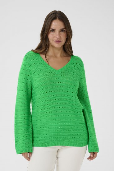 Kaffe Curve Metty Pullover Bright Green - Kötött pulóverek - 