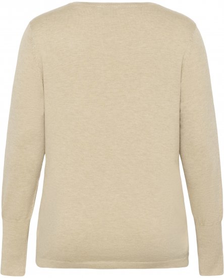 Kaffe Curve Lizzy Long Sleeve Pullover Feather Grey Melange - Kötött pulóverek - 
