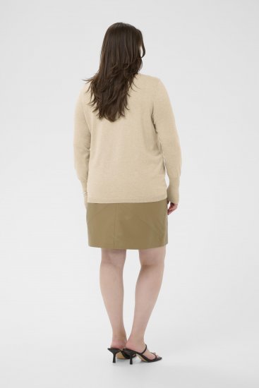 Kaffe Curve Lizzy Long Sleeve Pullover Feather Grey Melange - Kötött pulóverek - 