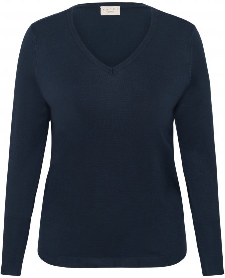Kaffe Curve Lizzy Long Sleeve Pullover Midnight Marine - Kötött pulóverek - 