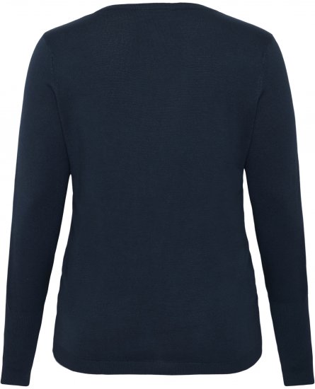 Kaffe Curve Lizzy Long Sleeve Pullover Midnight Marine - Kötött pulóverek - 