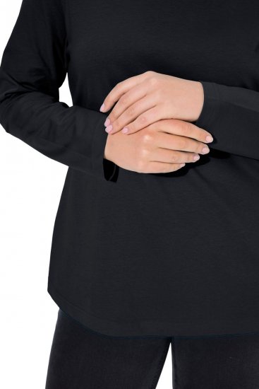 Ulla Popken Basic Long Sleeve Slim Fit Turtleneck Black - Bluzy & bluzy z kapturem - Kényelmes pulóverek és kapucnisok