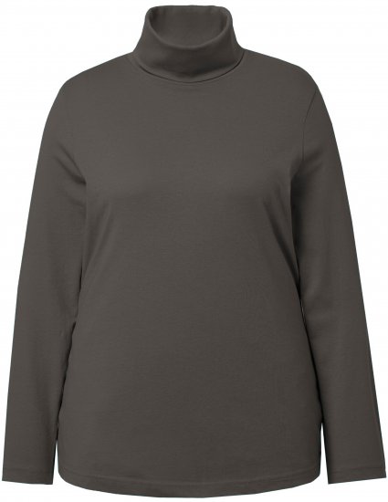 Ulla Popken Basic Long Sleeve Slim Fit Turtleneck Graphite Grey - Bluzy & bluzy z kapturem - 