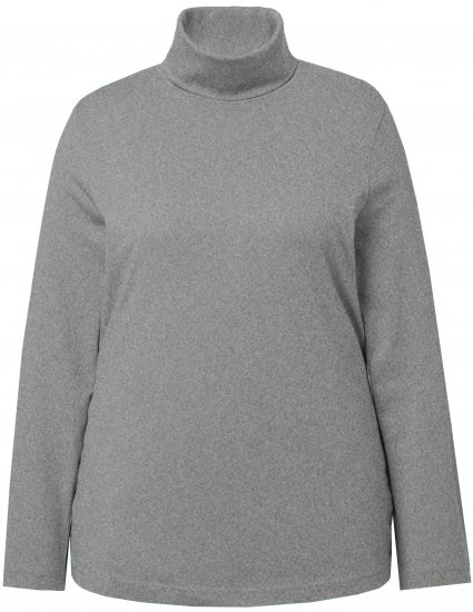 Ulla Popken Basic Long Sleeve Slim Fit Turtleneck Light Grey Melange - Bluzy & bluzy z kapturem - 