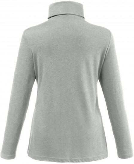 Ulla Popken Basic Long Sleeve Slim Fit Turtleneck Light Grey Melange - Bluzy & bluzy z kapturem - 
