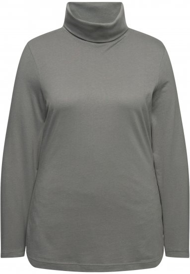 Ulla Popken Basic Long Sleeve Slim Fit Turtleneck Grey - Bluzy & bluzy z kapturem - 