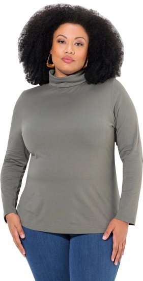 Ulla Popken Basic Long Sleeve Slim Fit Turtleneck Grey - Bluzy & bluzy z kapturem - 