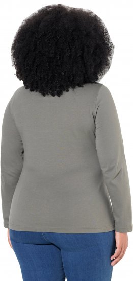 Ulla Popken Basic Long Sleeve Slim Fit Turtleneck Grey - Bluzy & bluzy z kapturem - 