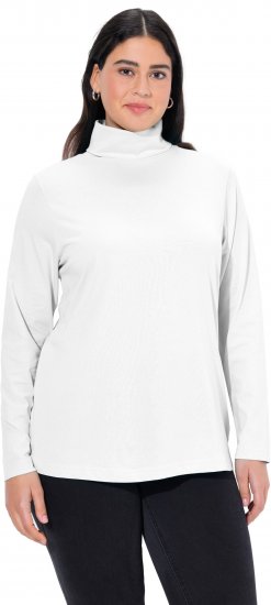 Ulla Popken Basic Long Sleeve Slim Fit Turtleneck Off-White - Bluzy & bluzy z kapturem - 