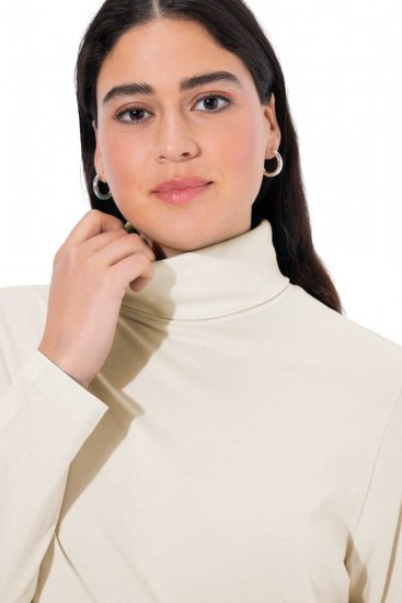 Ulla Popken Basic Long Sleeve Slim Fit Turtleneck Natural - Bluzy & bluzy z kapturem - Kényelmes pulóverek és kapucnisok