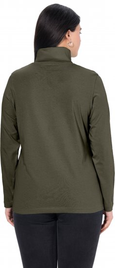 Ulla Popken Basic Long Sleeve Slim Fit Turtleneck Olive - Bluzy & bluzy z kapturem - 
