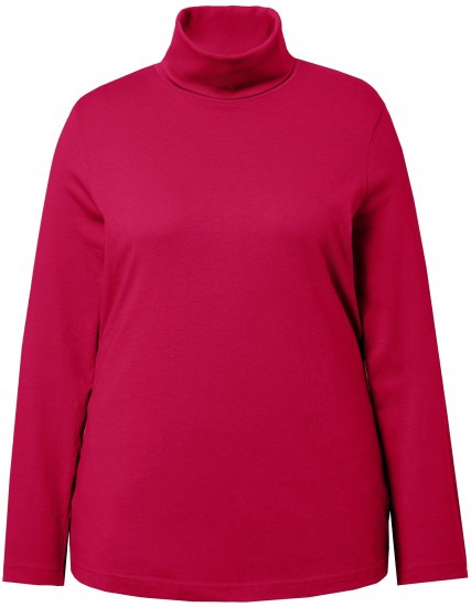 Ulla Popken Basic Long Sleeve Slim Fit Turtleneck Red - Bluzy & bluzy z kapturem - 