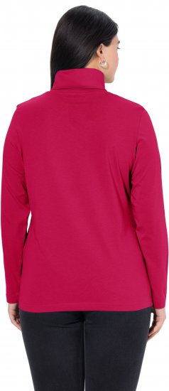 Ulla Popken Basic Long Sleeve Slim Fit Turtleneck Red - Bluzy & bluzy z kapturem - 