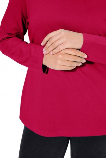 Ulla Popken Basic Long Sleeve Slim Fit Turtleneck Red - Bluzy & bluzy z kapturem - Kényelmes pulóverek és kapucnisok