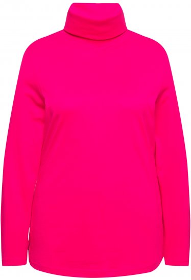 Ulla Popken Basic Long Sleeve Slim Fit Turtleneck Red Pink - Bluzy & bluzy z kapturem - 