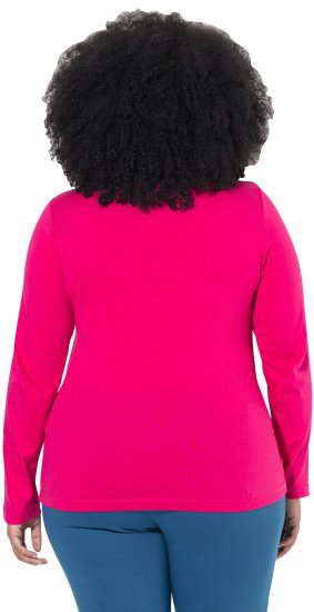 Ulla Popken Basic Long Sleeve Slim Fit Turtleneck Red Pink - Bluzy & bluzy z kapturem - 