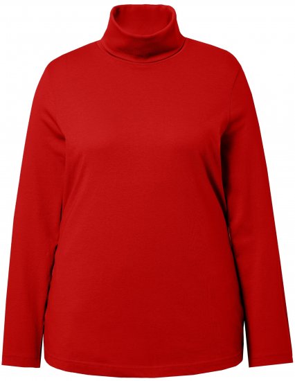 Ulla Popken Basic Long Sleeve Slim Fit Turtleneck Dark Berry - Bluzy & bluzy z kapturem - 