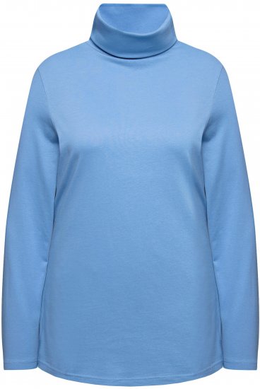 Ulla Popken Basic Long Sleeve Slim Fit Turtleneck Light Cornflower - Bluzy & bluzy z kapturem - 