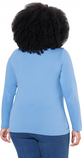 Ulla Popken Basic Long Sleeve Slim Fit Turtleneck Light Cornflower - Bluzy & bluzy z kapturem - 