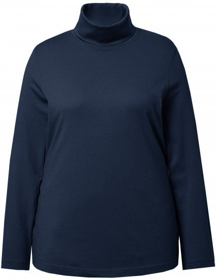 Ulla Popken Basic Long Sleeve Slim Fit Turtleneck Navy Blue - Bluzy & bluzy z kapturem - 