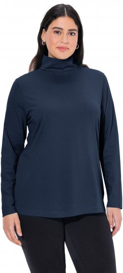 Ulla Popken Basic Long Sleeve Slim Fit Turtleneck Navy Blue - Bluzy & bluzy z kapturem - 