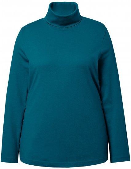 Ulla Popken Basic Long Sleeve Slim Fit Turtleneck Cerulean - Bluzy & bluzy z kapturem - 
