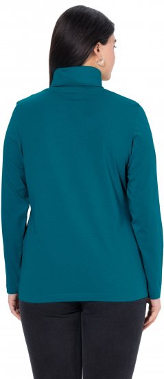 Ulla Popken Basic Long Sleeve Slim Fit Turtleneck Cerulean - Bluzy & bluzy z kapturem - 