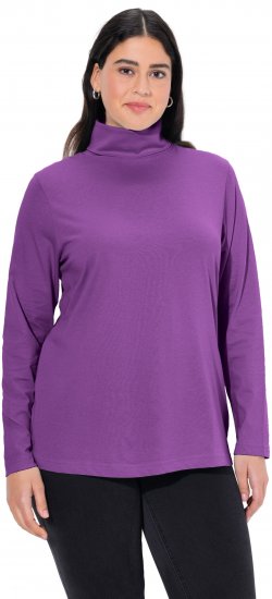 Ulla Popken Basic Long Sleeve Slim Fit Turtleneck Purple - Bluzy & bluzy z kapturem - 