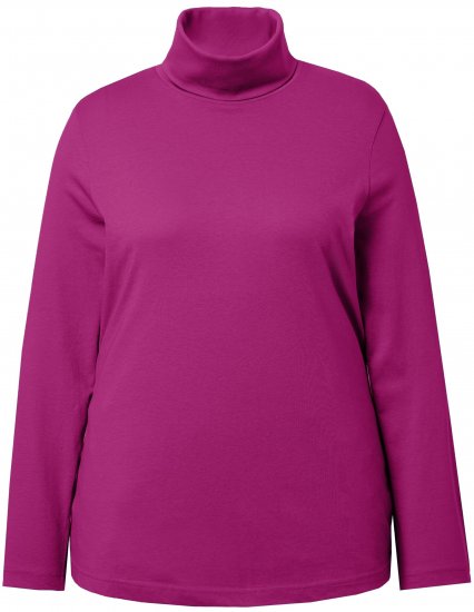 Ulla Popken Basic Long Sleeve Slim Fit Turtleneck Berry - Bluzy & bluzy z kapturem - 