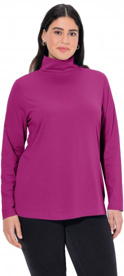 Ulla Popken Basic Long Sleeve Slim Fit Turtleneck Berry - Bluzy & bluzy z kapturem - 