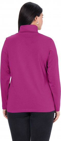 Ulla Popken Basic Long Sleeve Slim Fit Turtleneck Berry - Bluzy & bluzy z kapturem - 